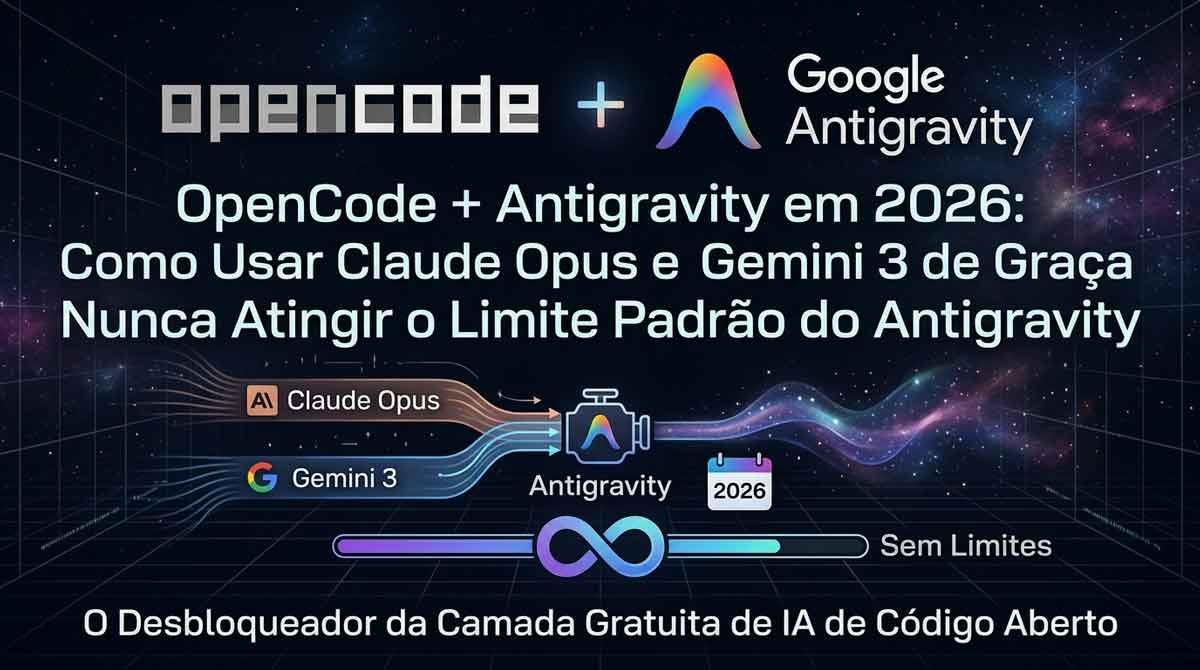 OpenCode + Antigravity 2026 - como usar Claude Opus e Gemini 3 de graça sem atingir o limite